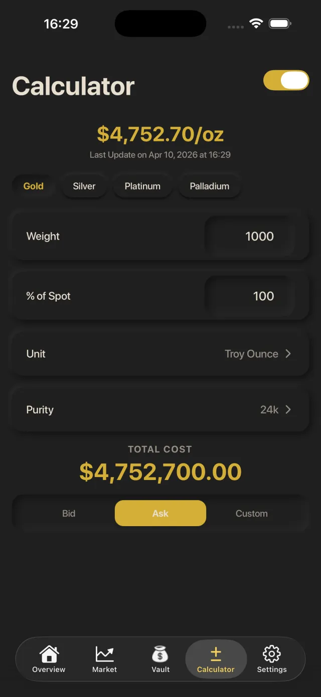 Value calculator