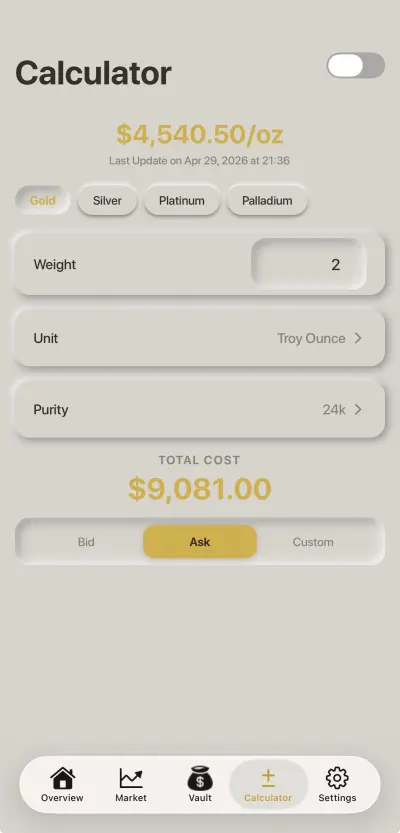 Value calculator